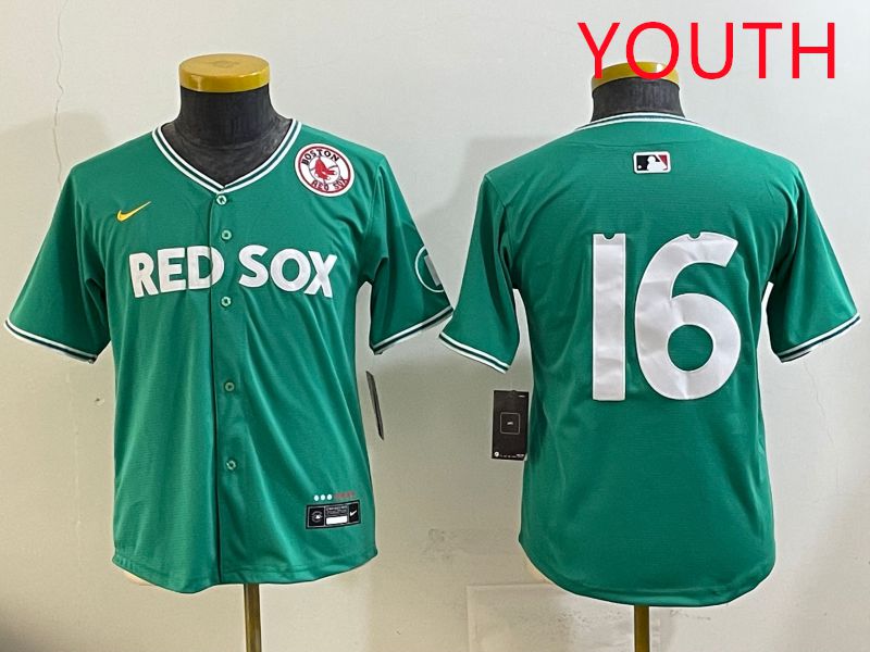 Youth Boston Red Sox #16 No Name Green Joint Name Nike 2025 MLB Jersey style 1